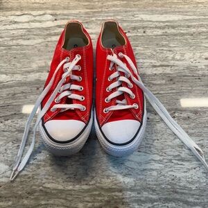 Classic Red Canvas Lace-Up Sneakers